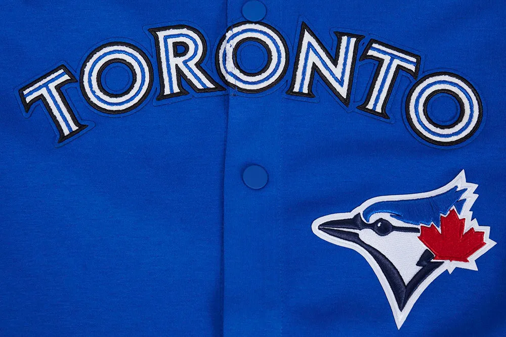 MLB TORONTO BLUE JAYS CLASSIC MEN'S WARM UP JACKET (ROYAL BLUE/RED)