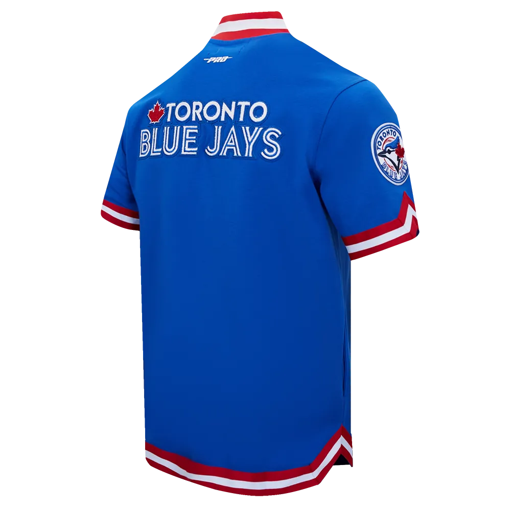 MLB TORONTO BLUE JAYS CLASSIC MEN'S WARM UP JACKET (ROYAL BLUE/RED)