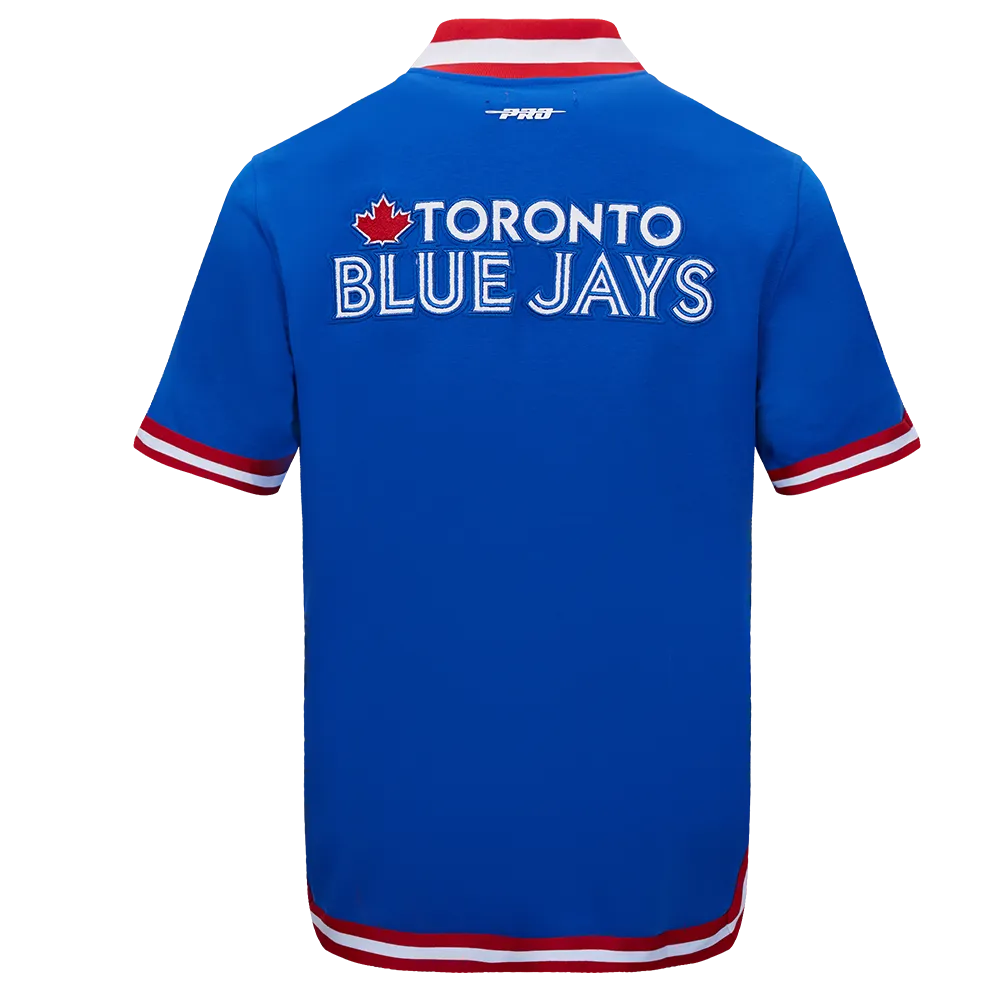 MLB TORONTO BLUE JAYS CLASSIC MEN'S WARM UP JACKET (ROYAL BLUE/RED)