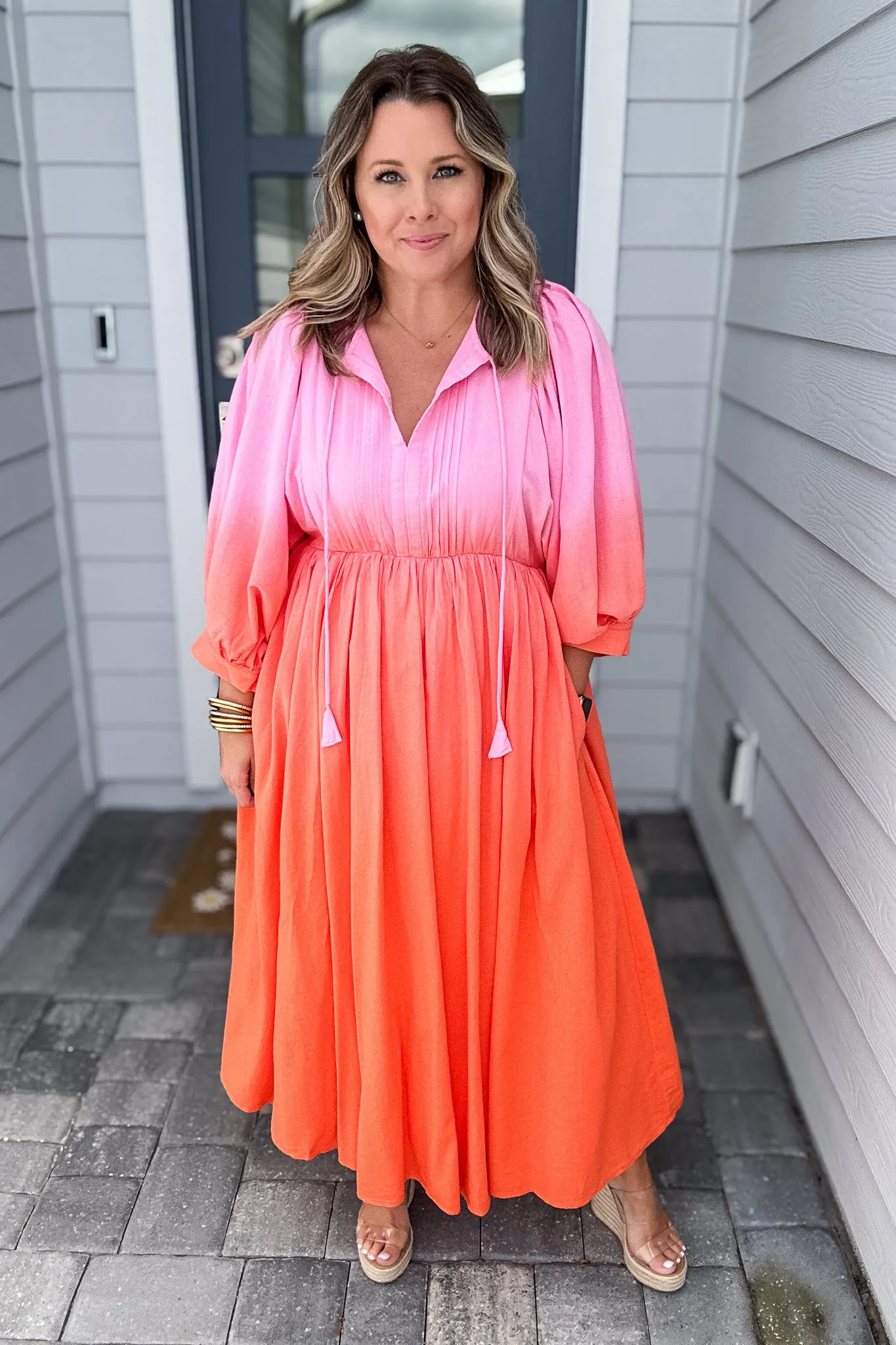 Ombre Forever Maxi Dress - Pink   Orange
