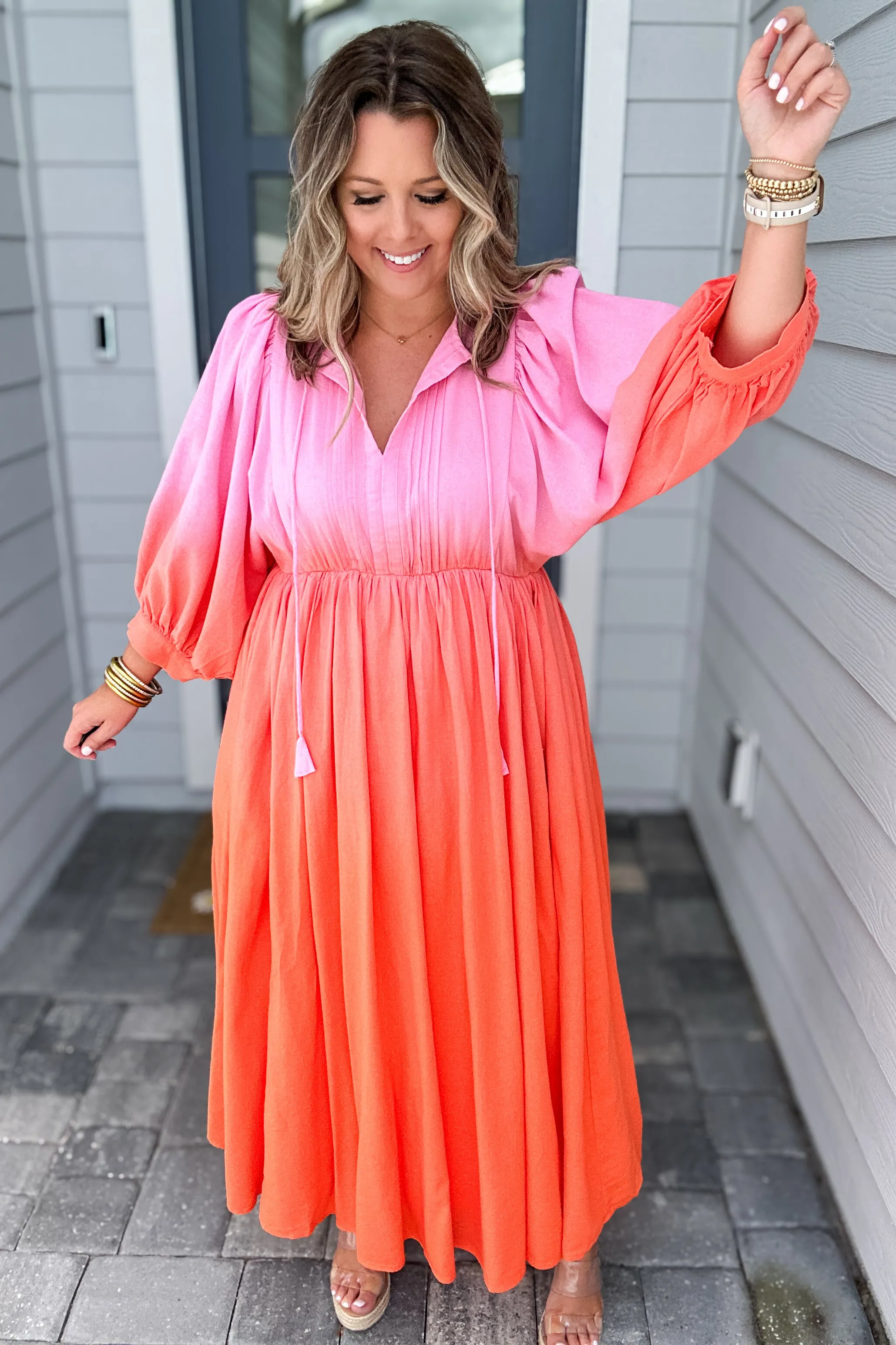 Ombre Forever Maxi Dress - Pink   Orange