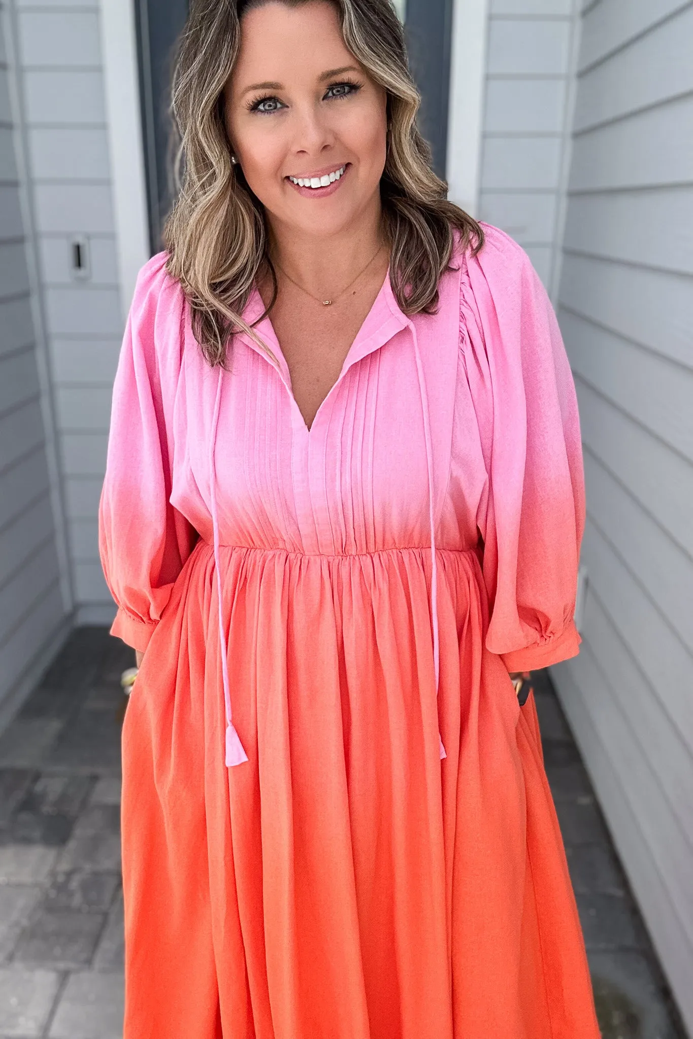 Ombre Forever Maxi Dress - Pink   Orange