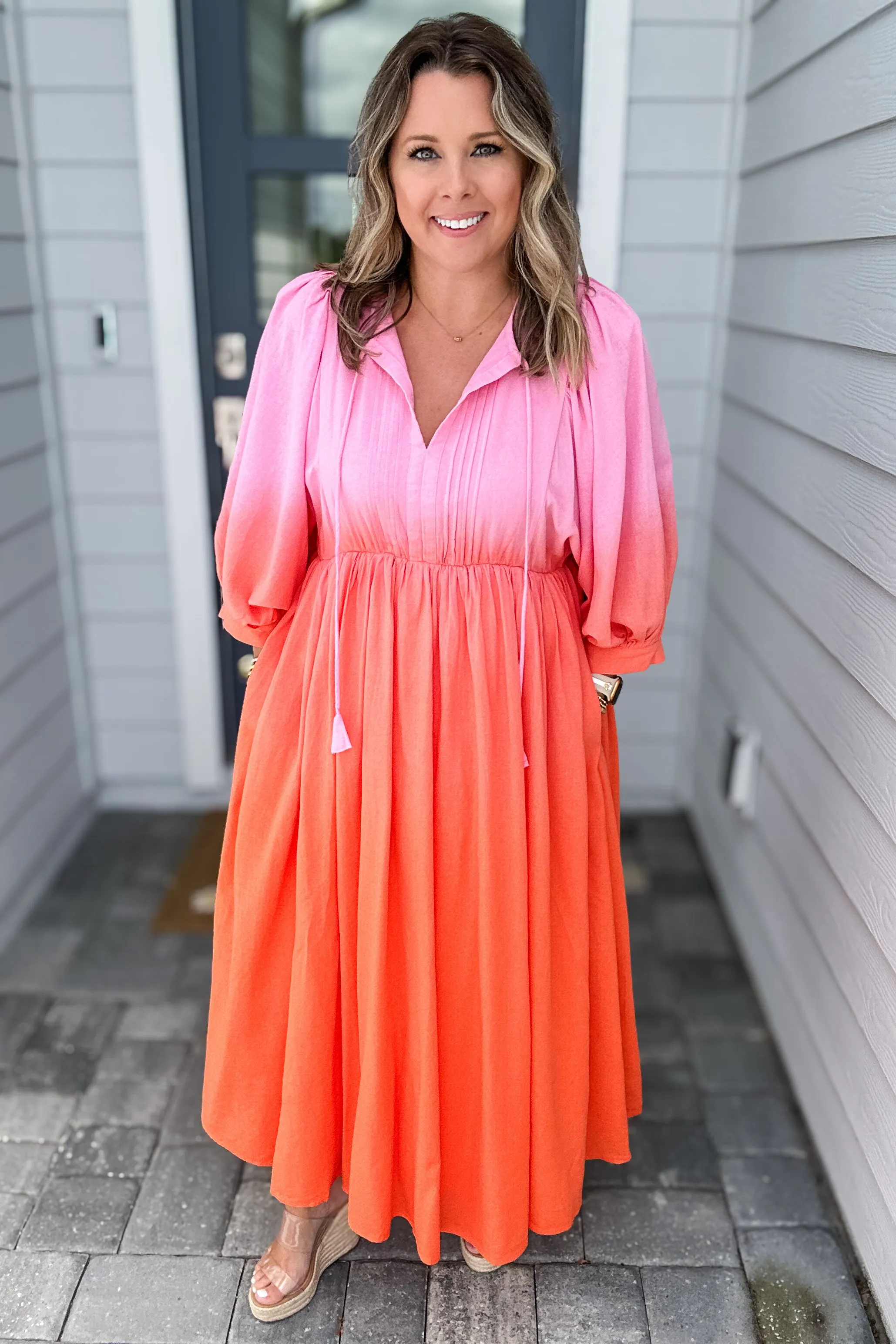 Ombre Forever Maxi Dress - Pink   Orange
