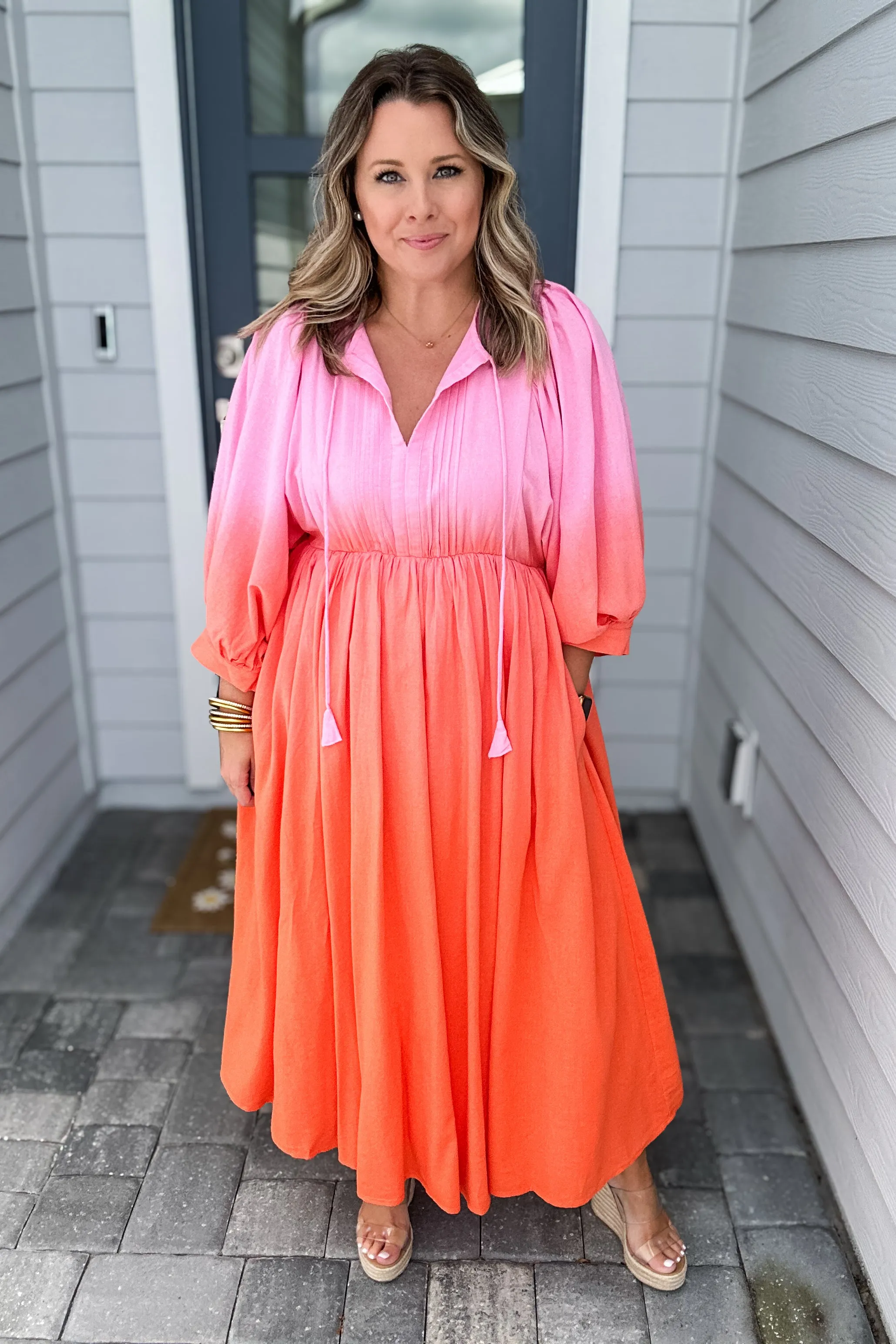 Ombre Forever Maxi Dress - Pink   Orange