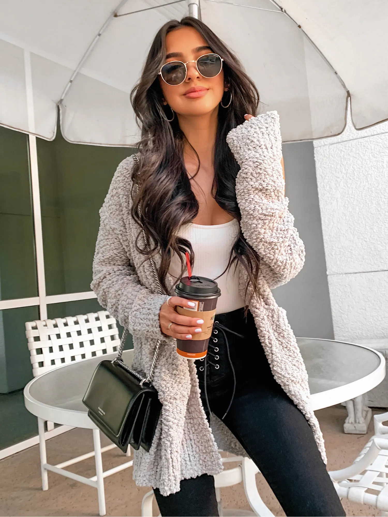 'Paige' Popcorn Super Soft Cardigan (Grey)