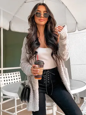 'Paige' Popcorn Super Soft Cardigan (Grey)