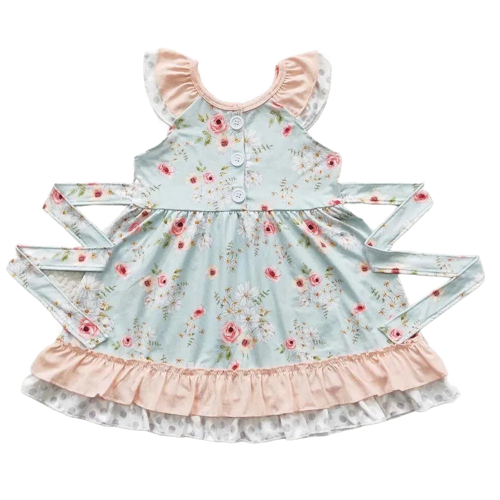 "Floral Fun" Girls Boho Party Dress