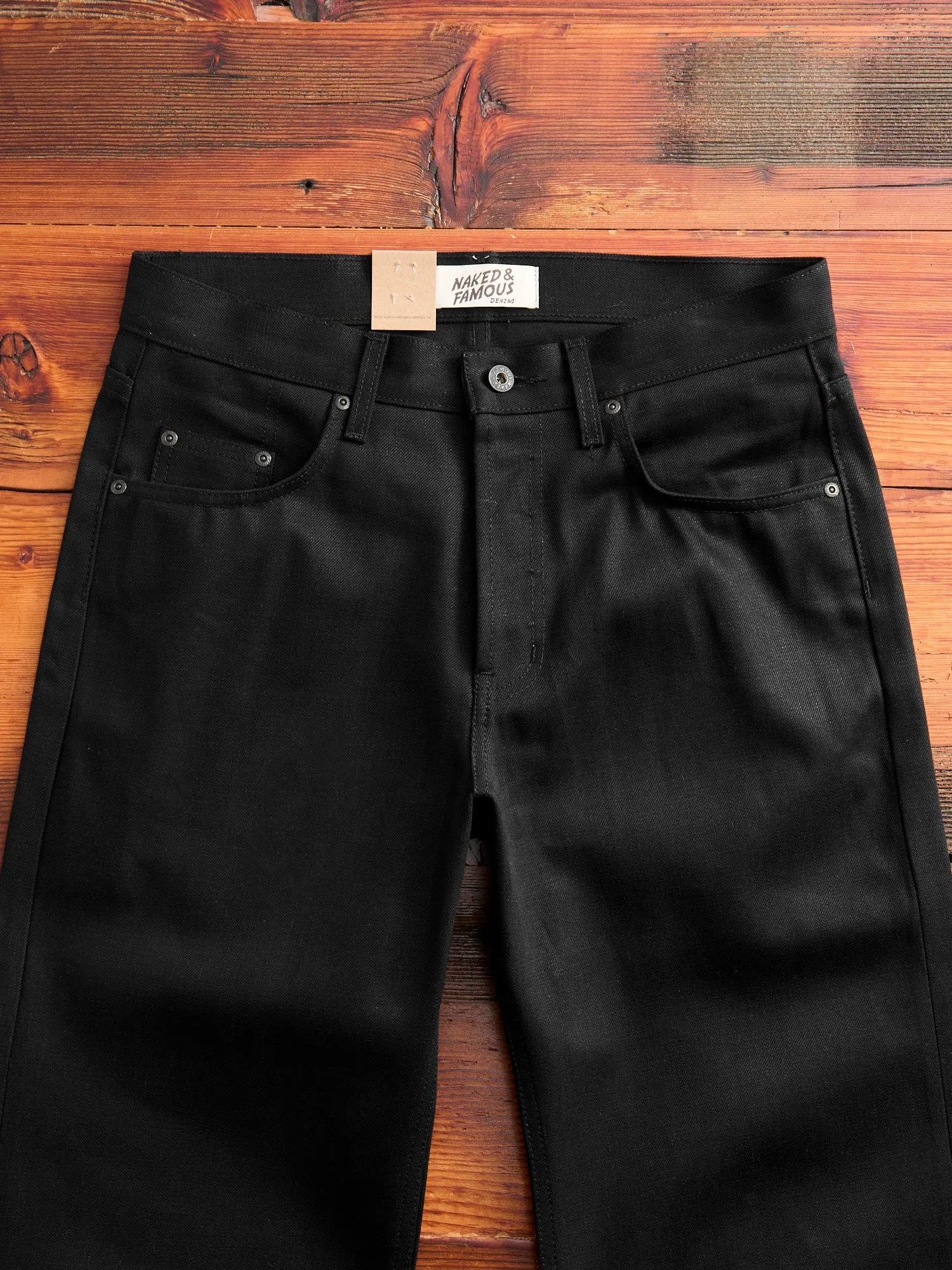 "Solid Black" 13oz Selvedge Denim - Strong Guy Fit