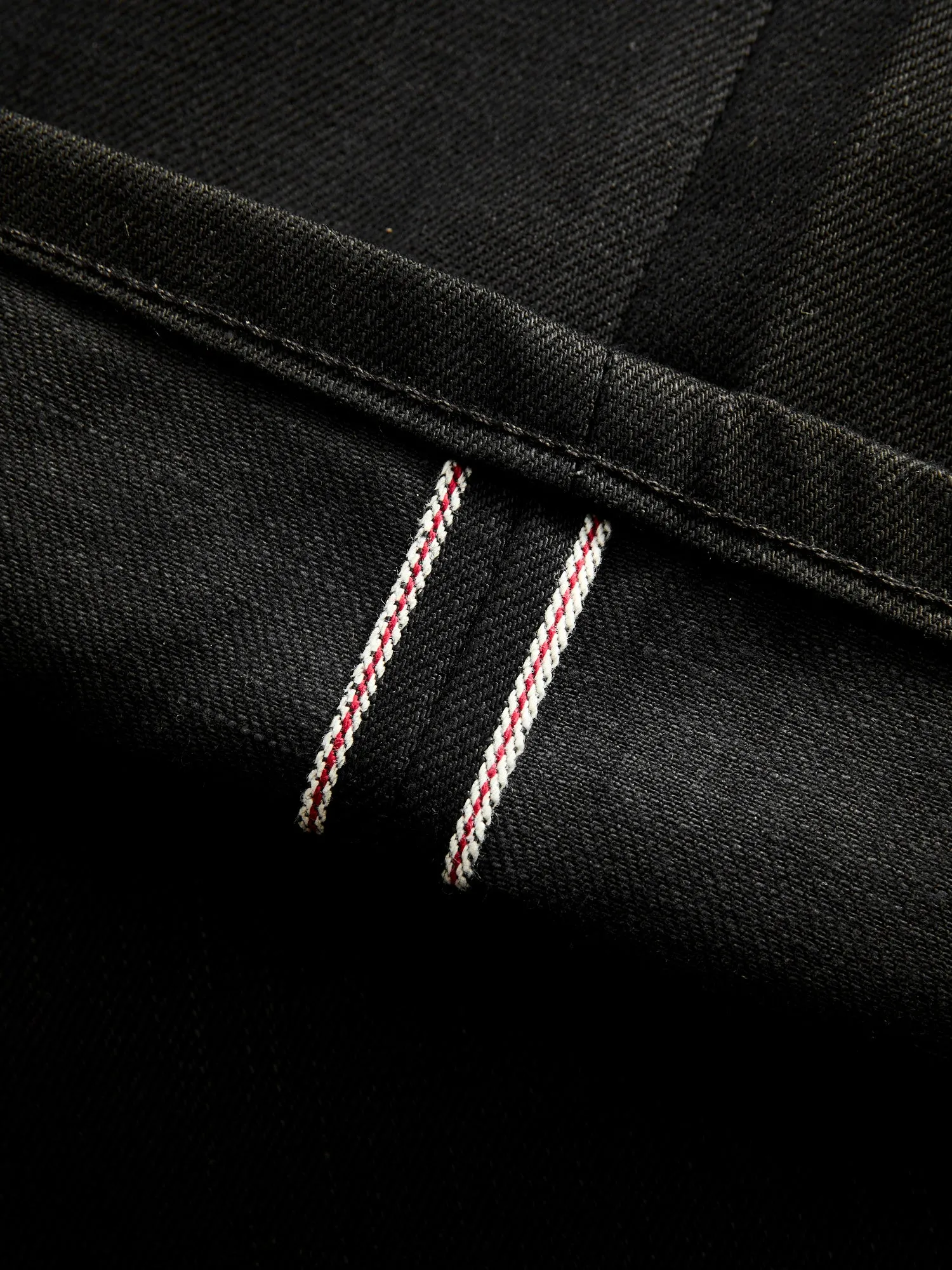 "Solid Black" 13oz Selvedge Denim - Strong Guy Fit