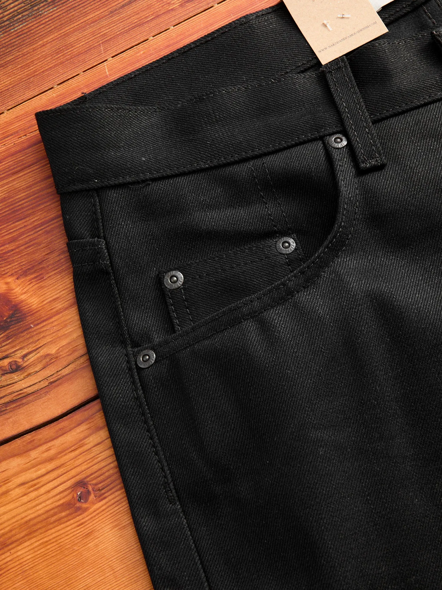 "Solid Black" 13oz Selvedge Denim - Strong Guy Fit