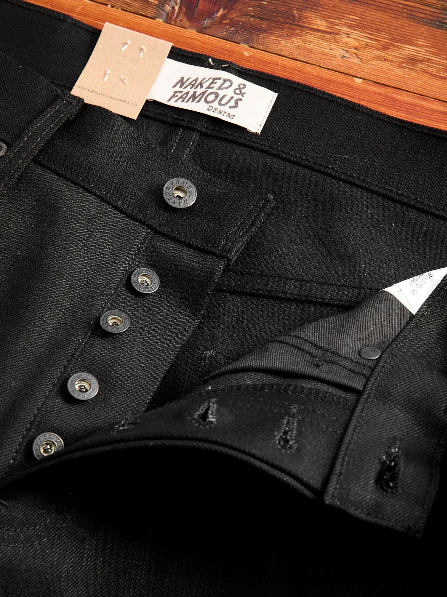 "Solid Black" 13oz Selvedge Denim - Strong Guy Fit