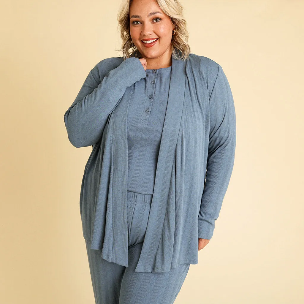 Slate Women's Pointelle Fly Away Cardigan