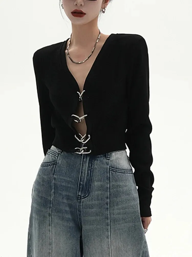 Solid Casual Minimalist Blouses For Women V Neck Long Sleeve Temperament Slimming Blouse Female Fashion Clothing
