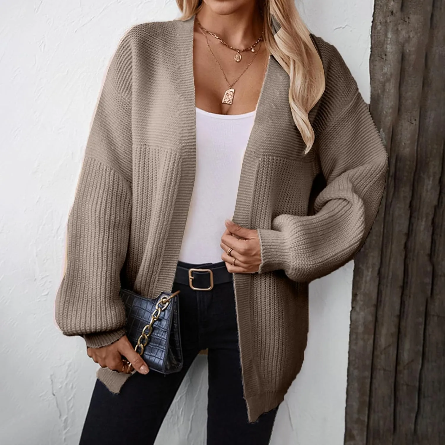 Sweaters for Women Trendy Oversized Soft Knit Cardigan Sweater Long Sleeve Loose Casual Fall Winter Cardigans