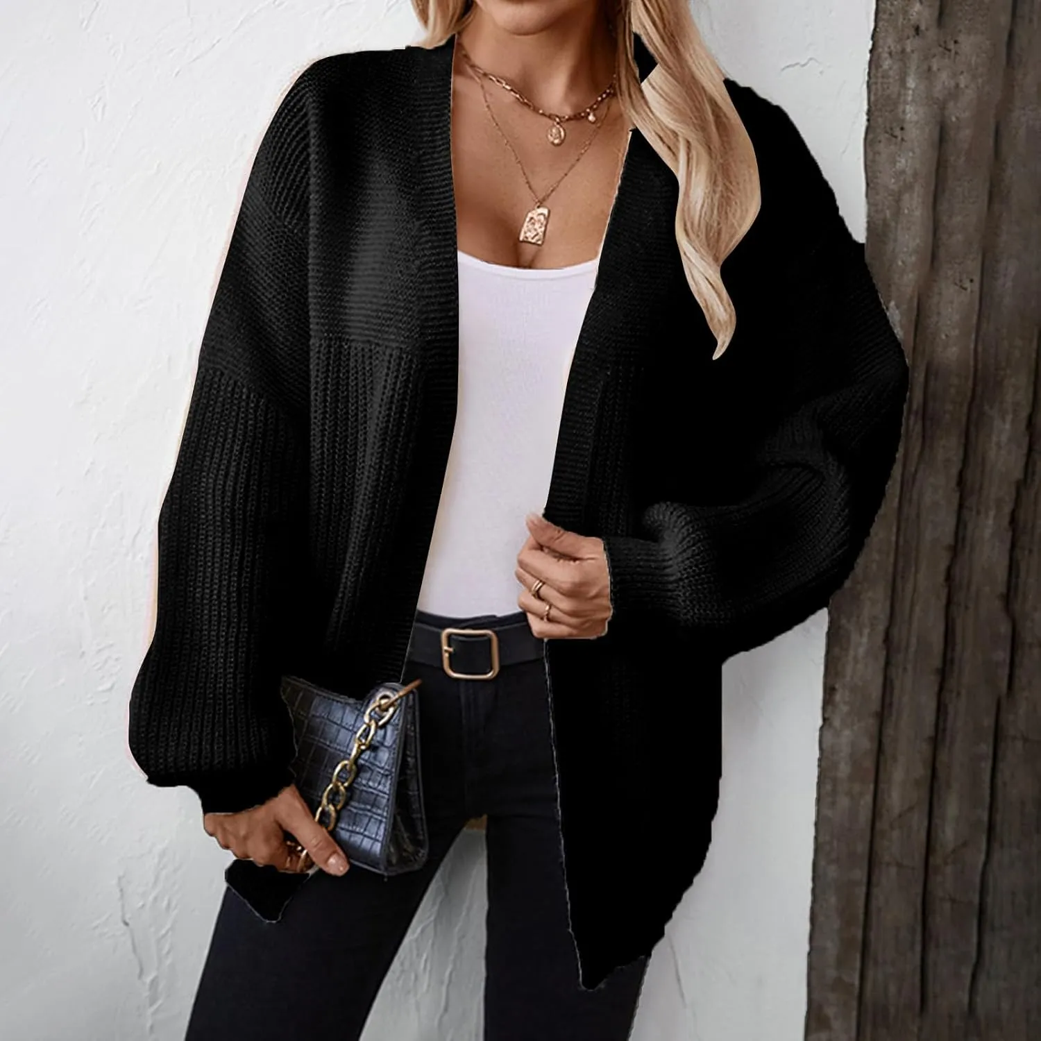 Sweaters for Women Trendy Oversized Soft Knit Cardigan Sweater Long Sleeve Loose Casual Fall Winter Cardigans