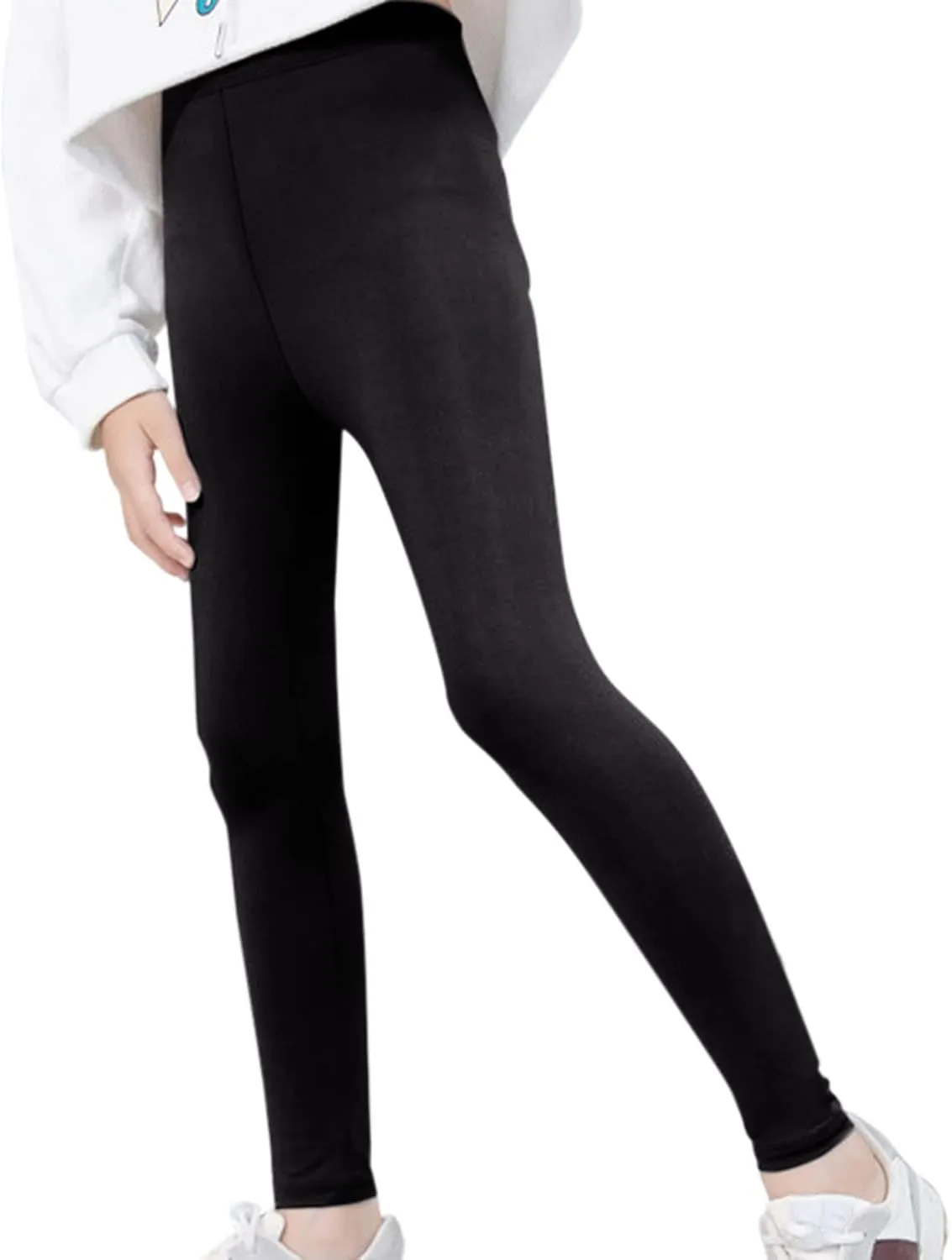 Toddler Girls High Waist Leggings for Kids Stretch Athletic Dance Yoga Pants Solid Comfy Leggings Bottoms Clothes