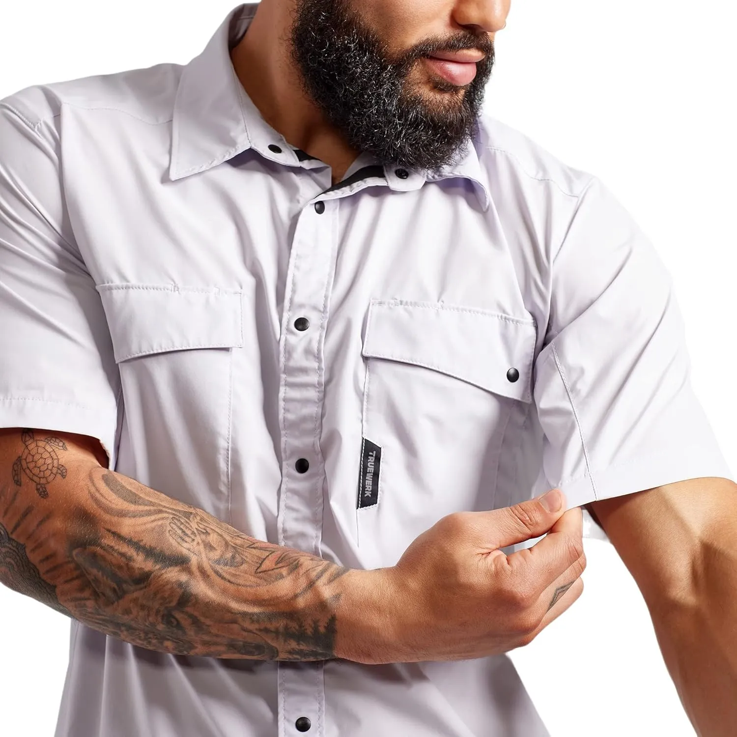 TRUEWERK Men's Cloud Work Shirt - Button Down, Lightweight, Fast-Drying, Breathable, and SPF Shirts