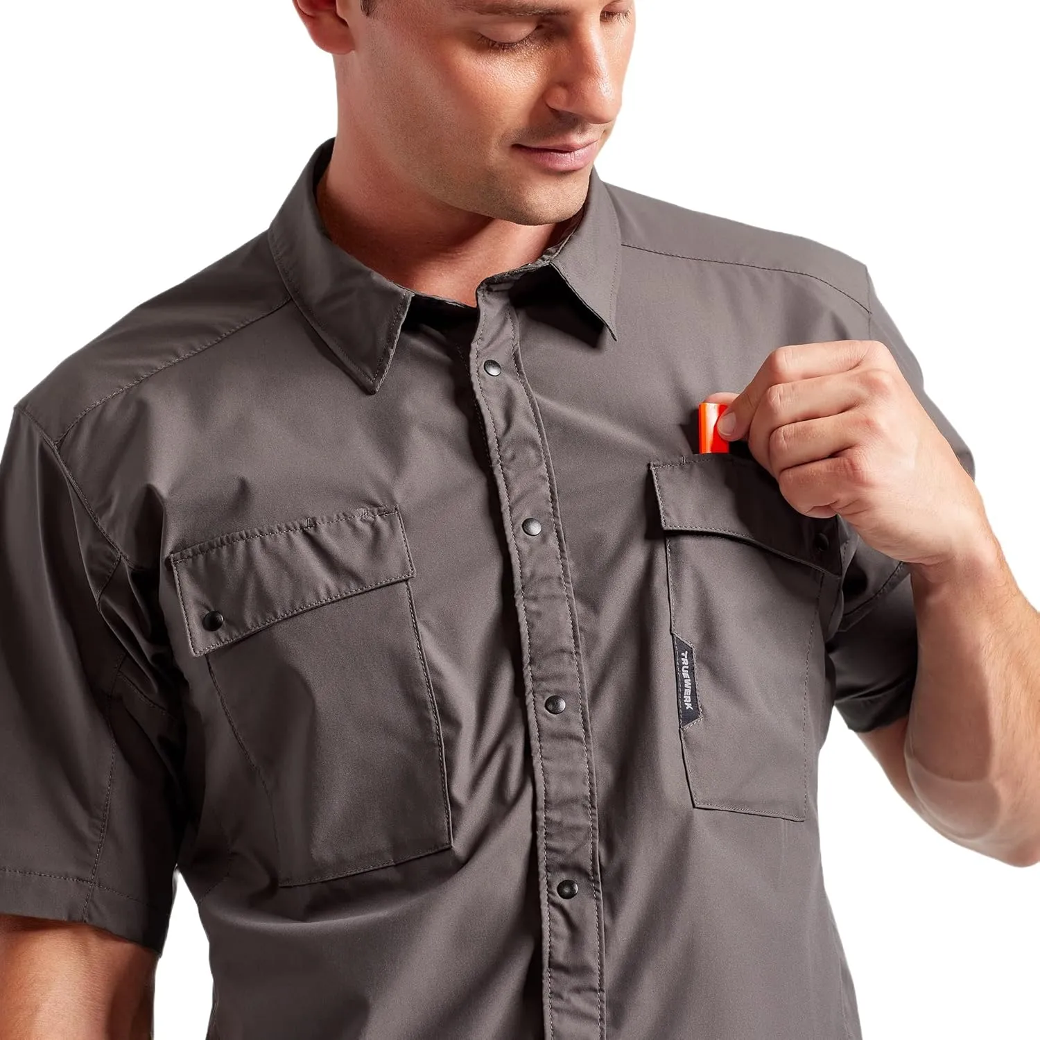 TRUEWERK Men's Cloud Work Shirt - Button Down, Lightweight, Fast-Drying, Breathable, and SPF Shirts