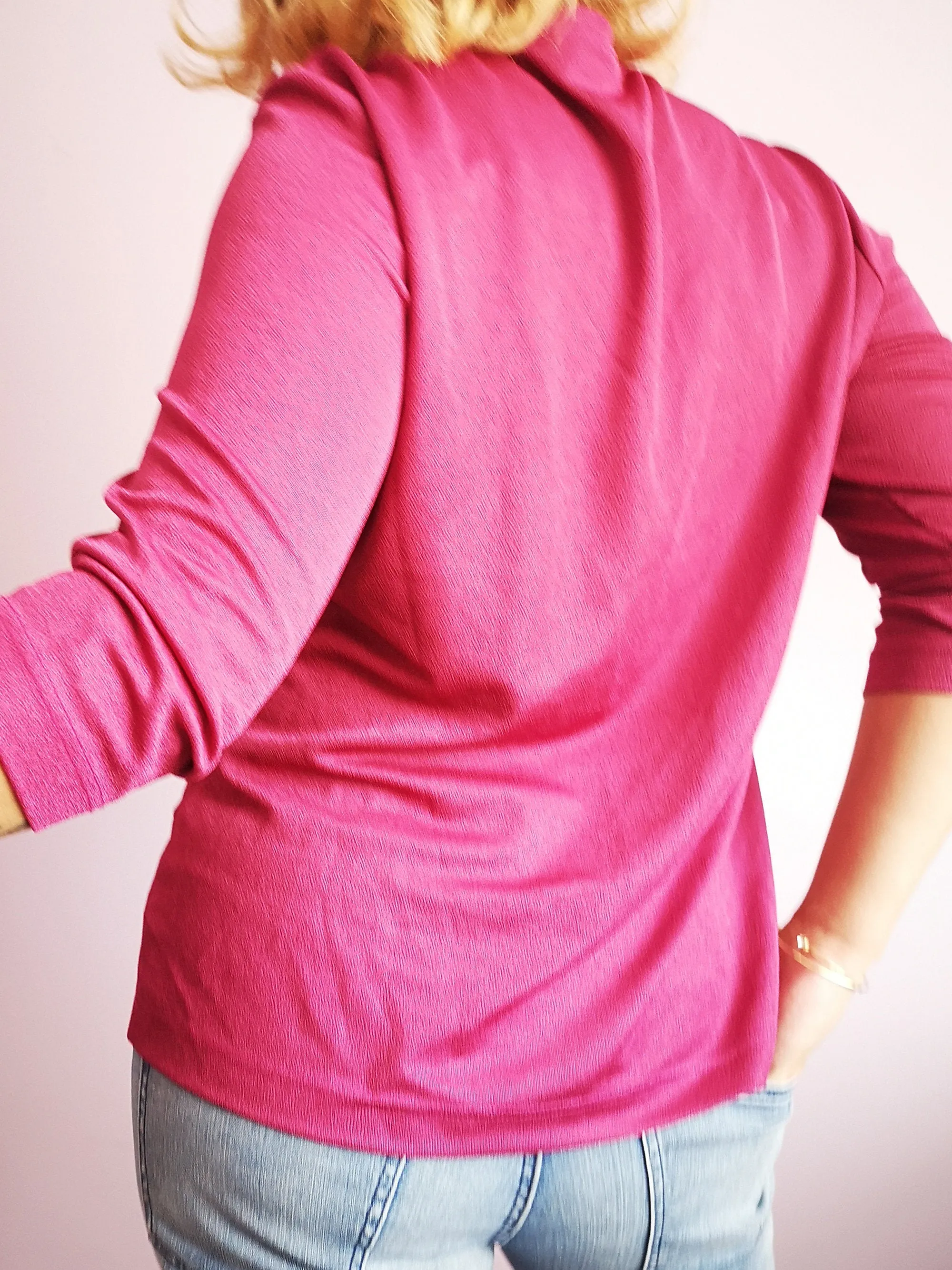 Vintage 90s minimalist purple shimmering blouse top