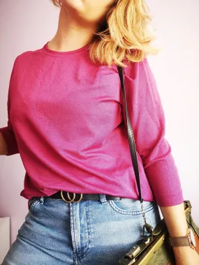 Vintage 90s minimalist purple shimmering blouse top