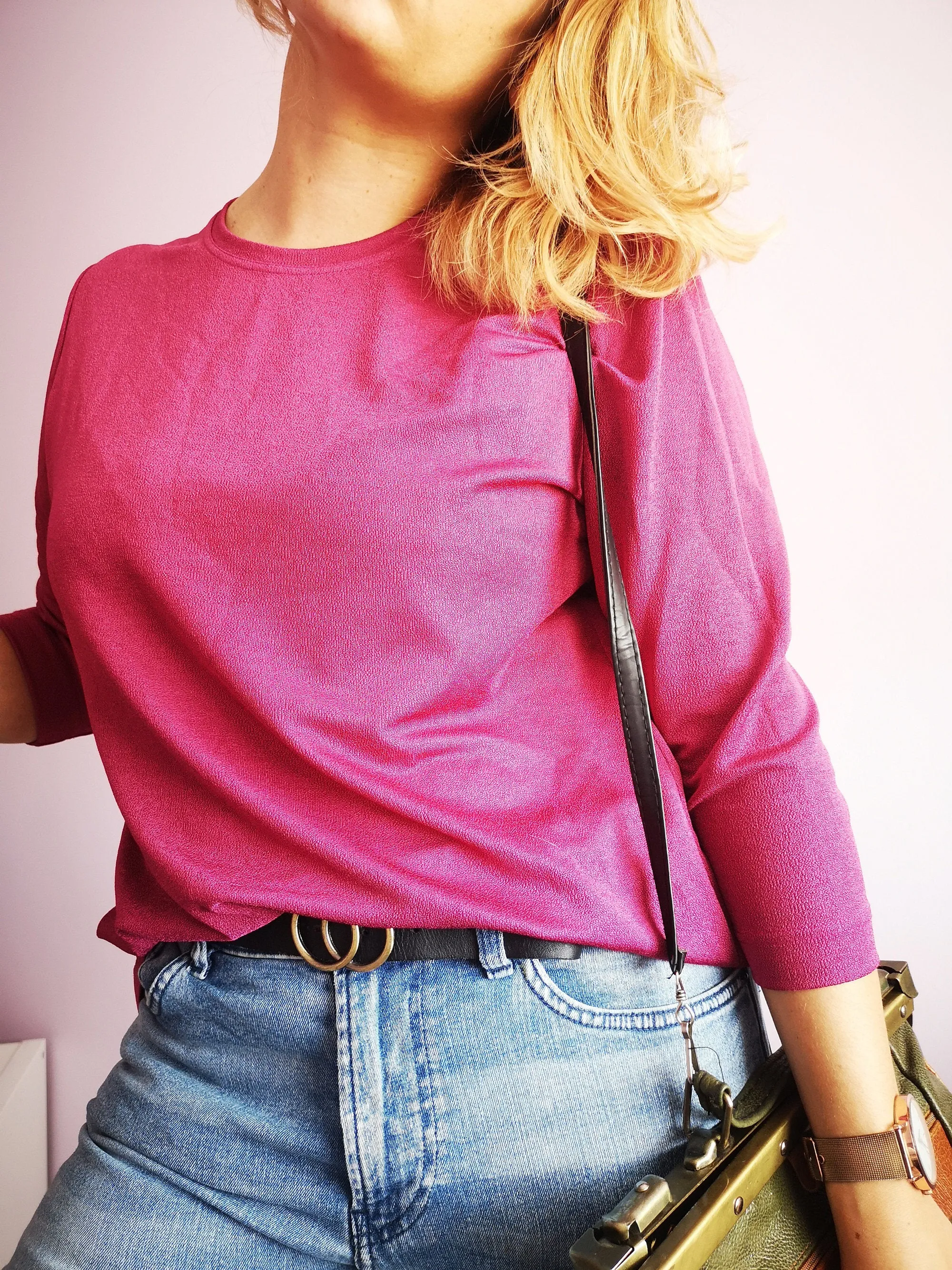 Vintage 90s minimalist purple shimmering blouse top