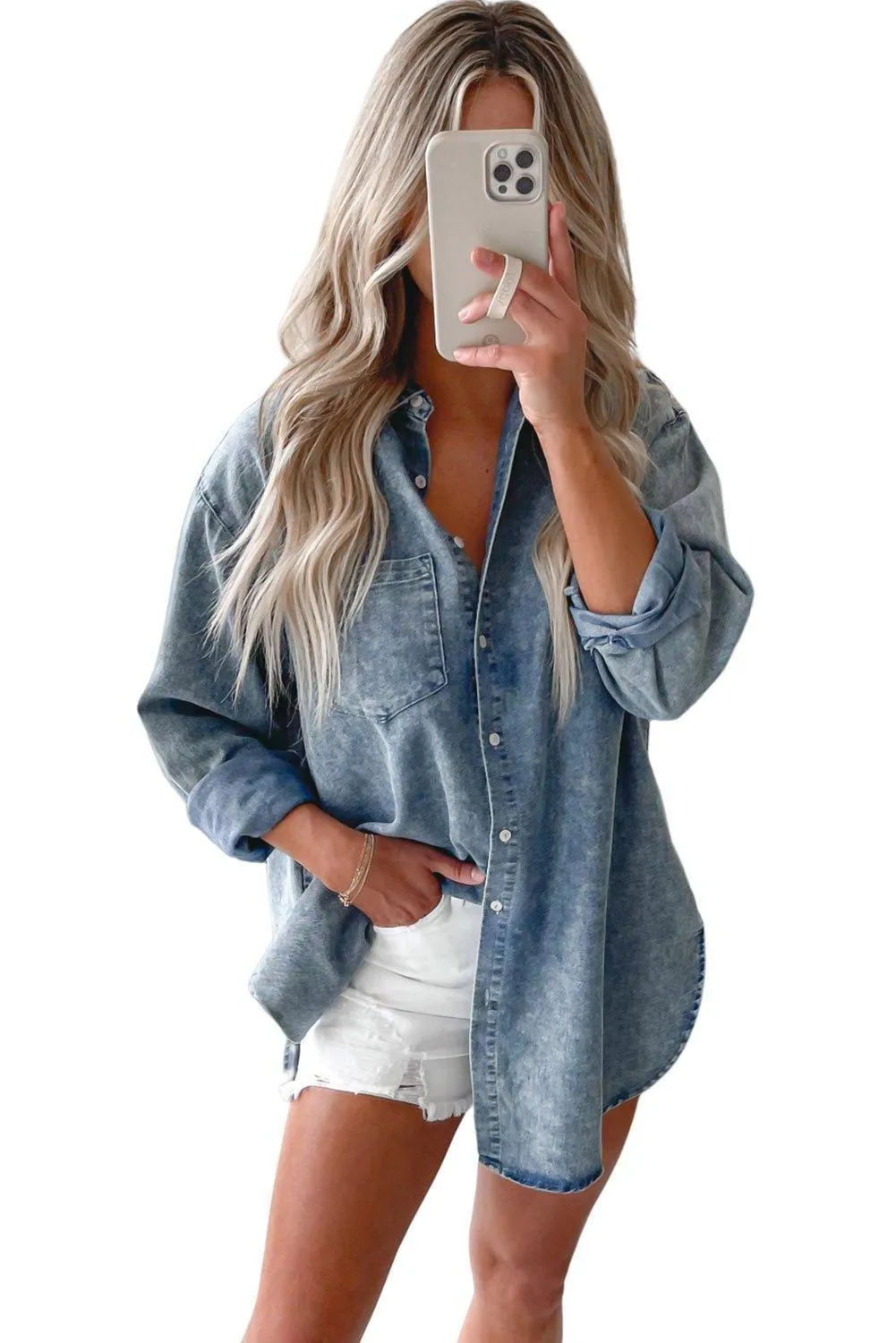 Vintage Acid Washed Denim Shirt