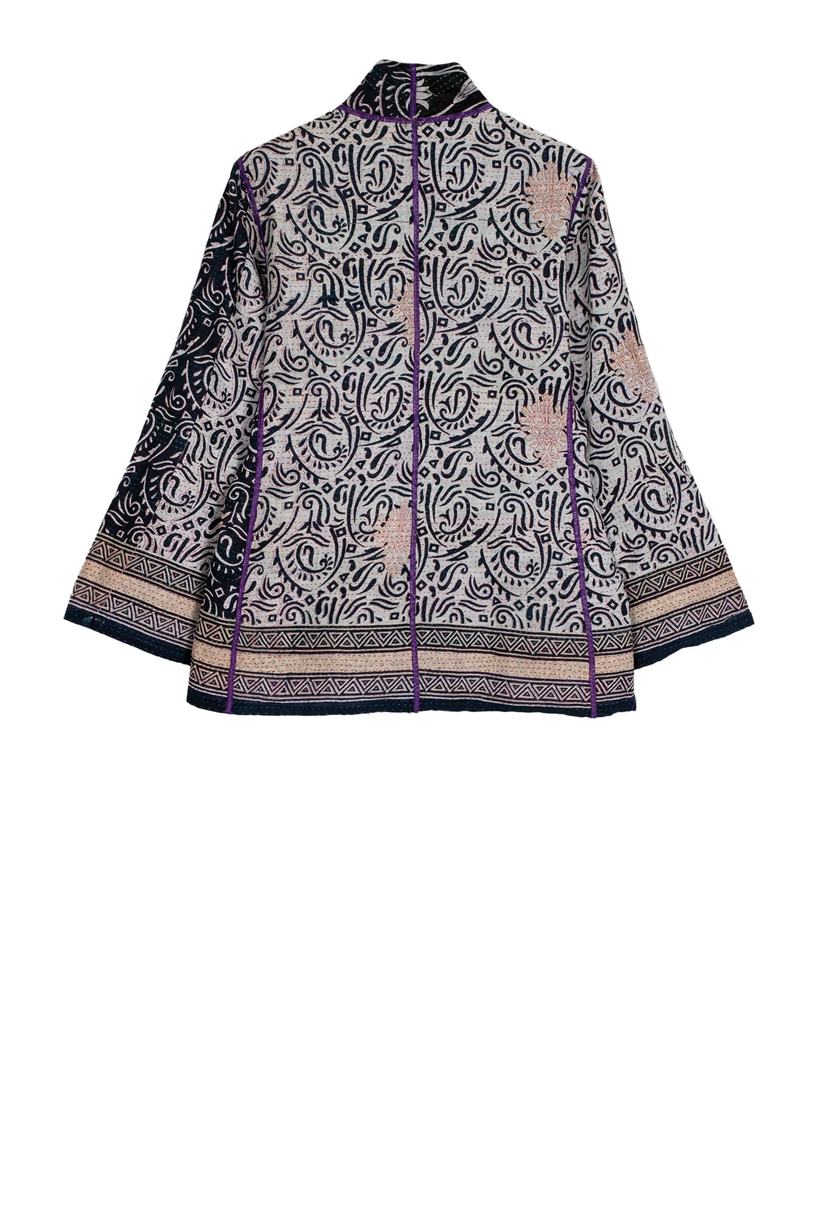 VINTAGE COTTON KANTHA SHORT JKT - cv2007-0074m -