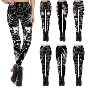 VIP Fashion Woman Gothic Leggings Sexy Steampunk Print Pants