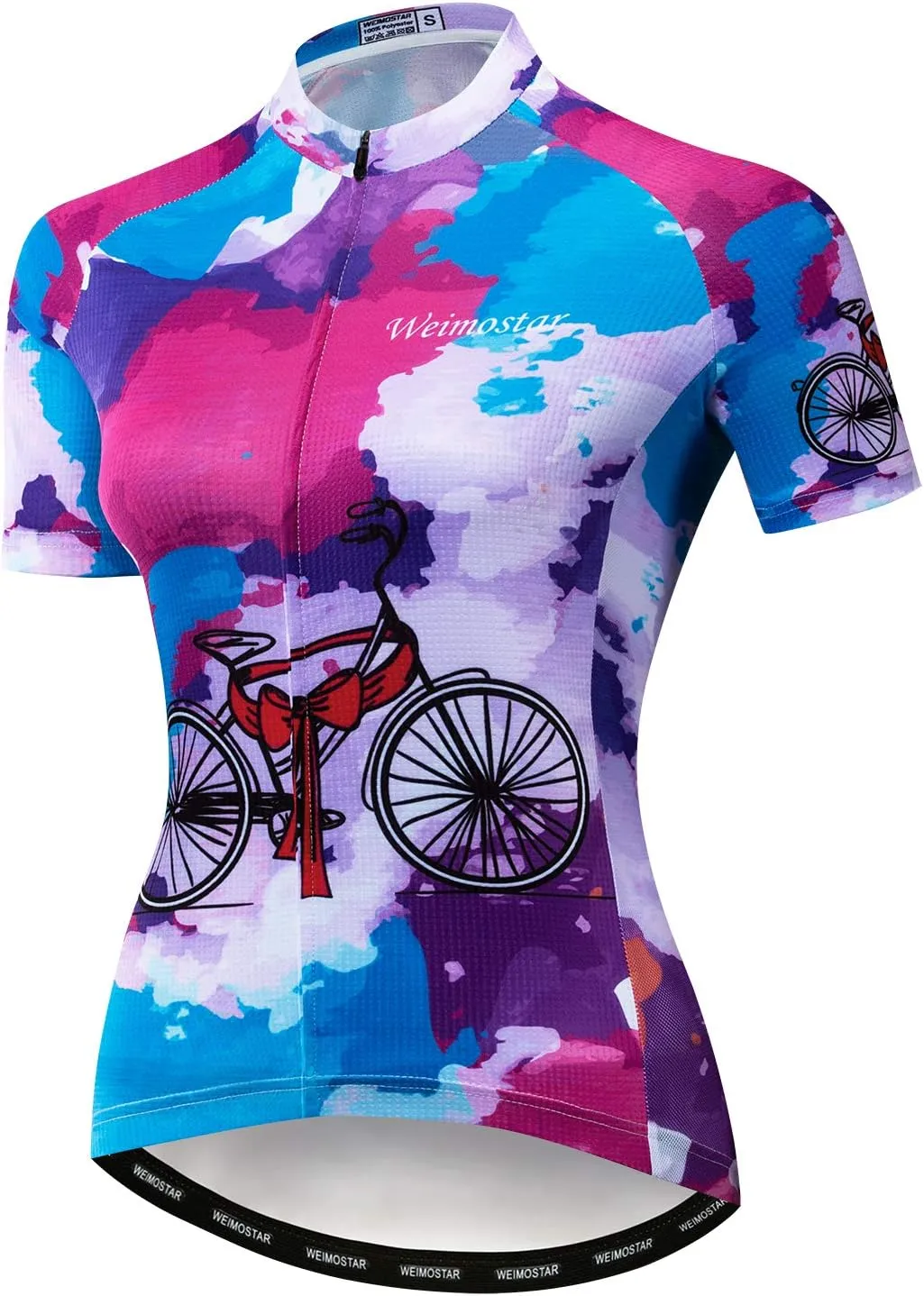 Weimostar Women's Cycling Jersey Short Sleeve Quick-Dry Breathable Biking Shirt Reflective