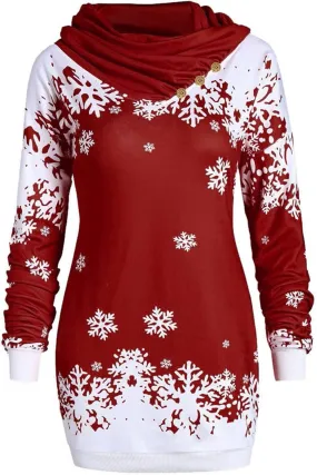 Women Christmas Sweatshirts Casual Novelty Party Slim Tunic Jumper Dress Lightweight Bag Hip Midi Pullover Dress