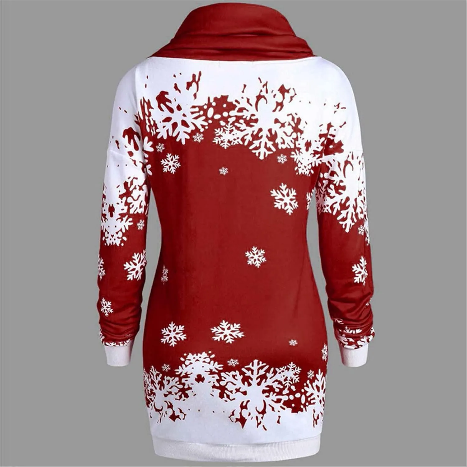 Women Christmas Sweatshirts Casual Novelty Party Slim Tunic Jumper Dress Lightweight Bag Hip Midi Pullover Dress