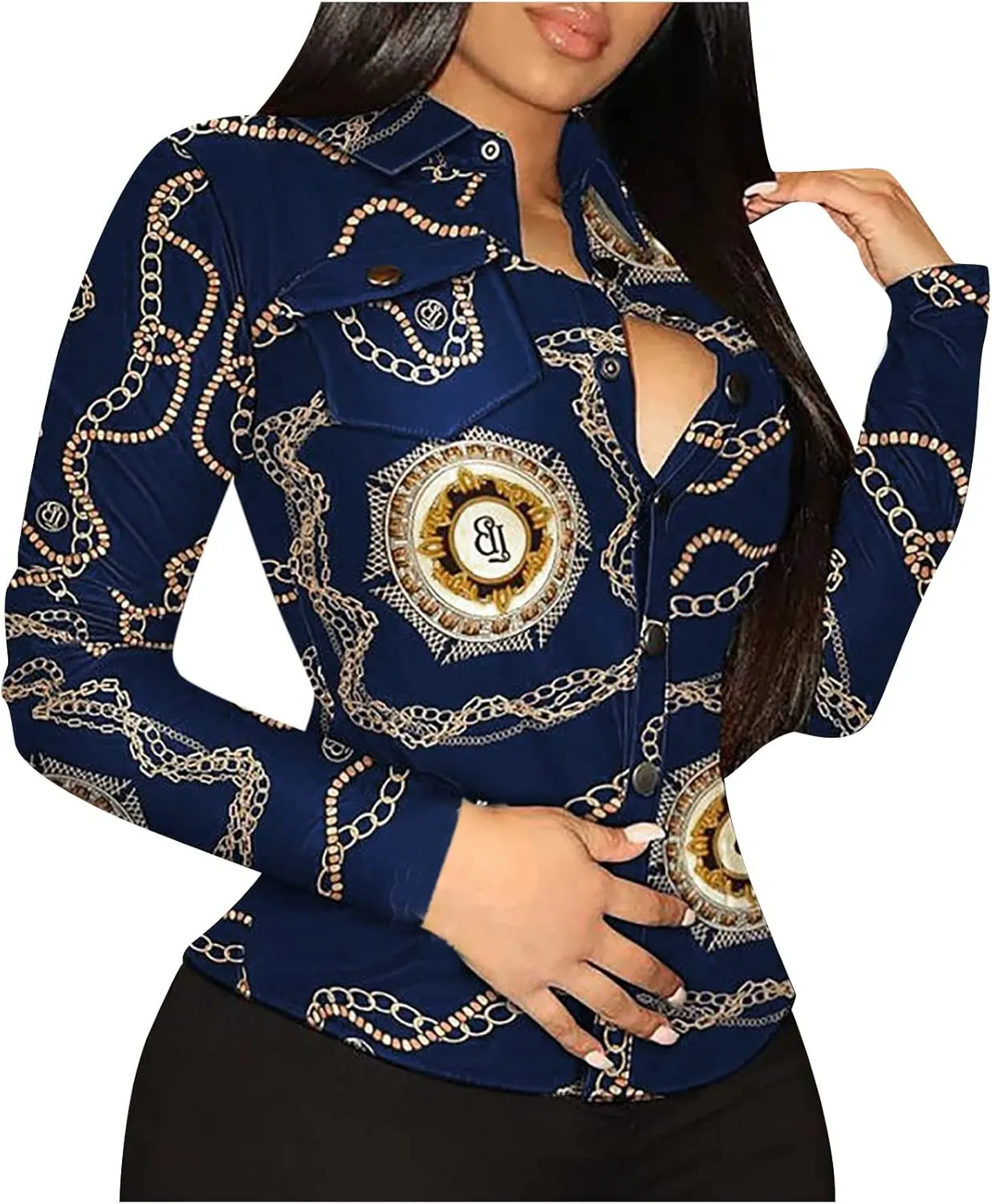 Women's Faux Leather Jacket Soft PU Snap Button Down Shirt Shacket Long Sleeve Motorcycle Fashion Leather Jacket