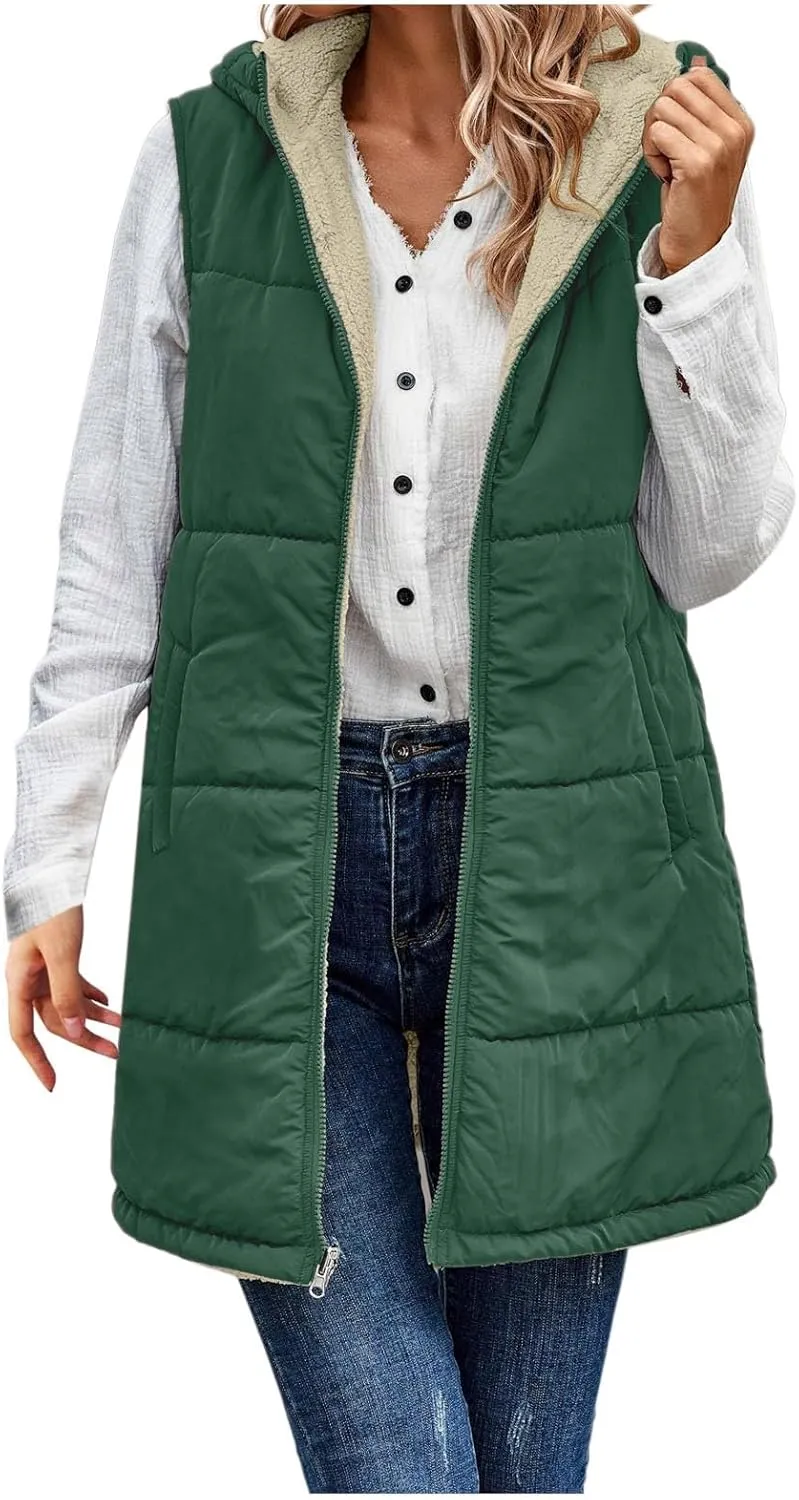 Women's Puffer Jacket Packable Quilted Light Down Parka Oversized Long Puffy Jacket Insulated Jacket With Hood