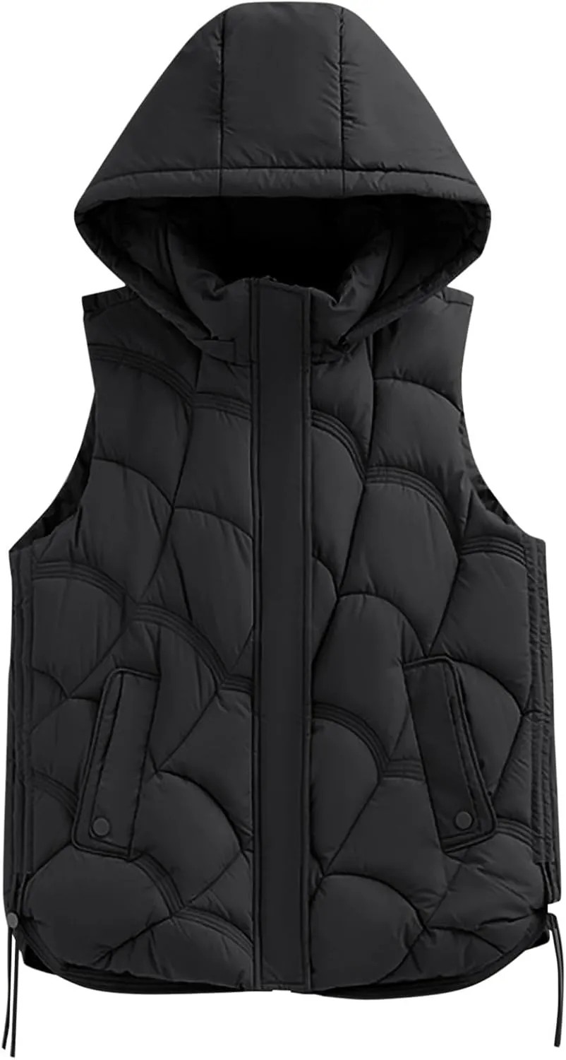 Women's Puffer Jacket Packable Quilted Lightweight Down Parka Plus Size Short Bubble Coat Light Winter Hooded Coat