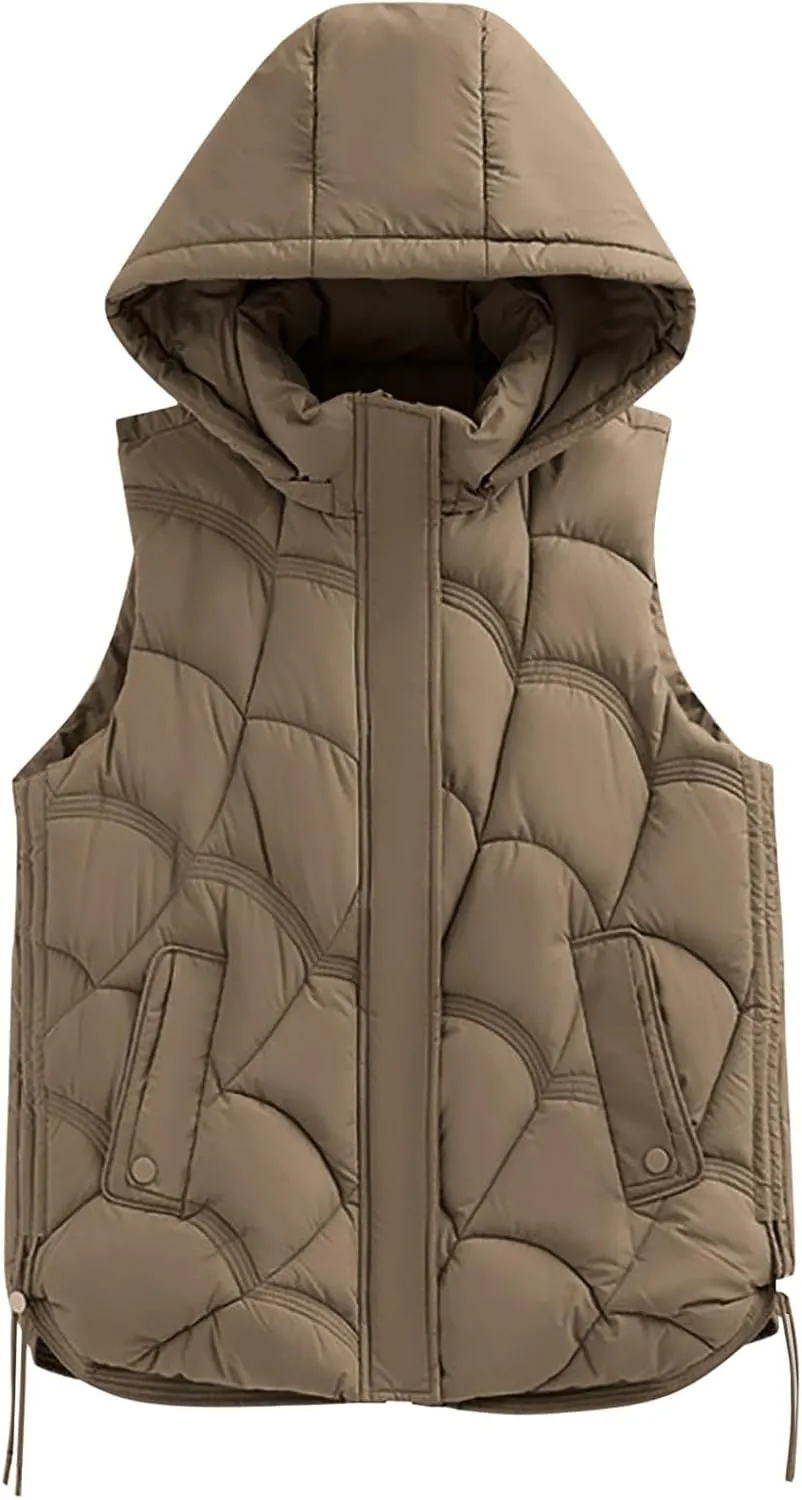 Women's Puffer Jacket Packable Quilted Lightweight Down Parka Plus Size Short Bubble Coat Light Winter Hooded Coat