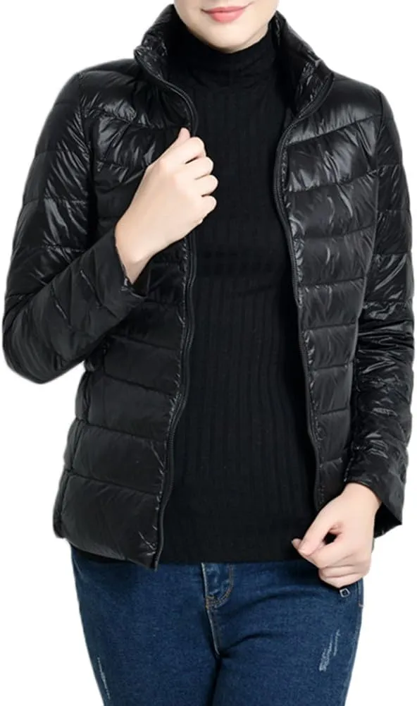 Women's Ultra Light Weight Outdoor Coat Packable Outwear Puffer Down Jacket