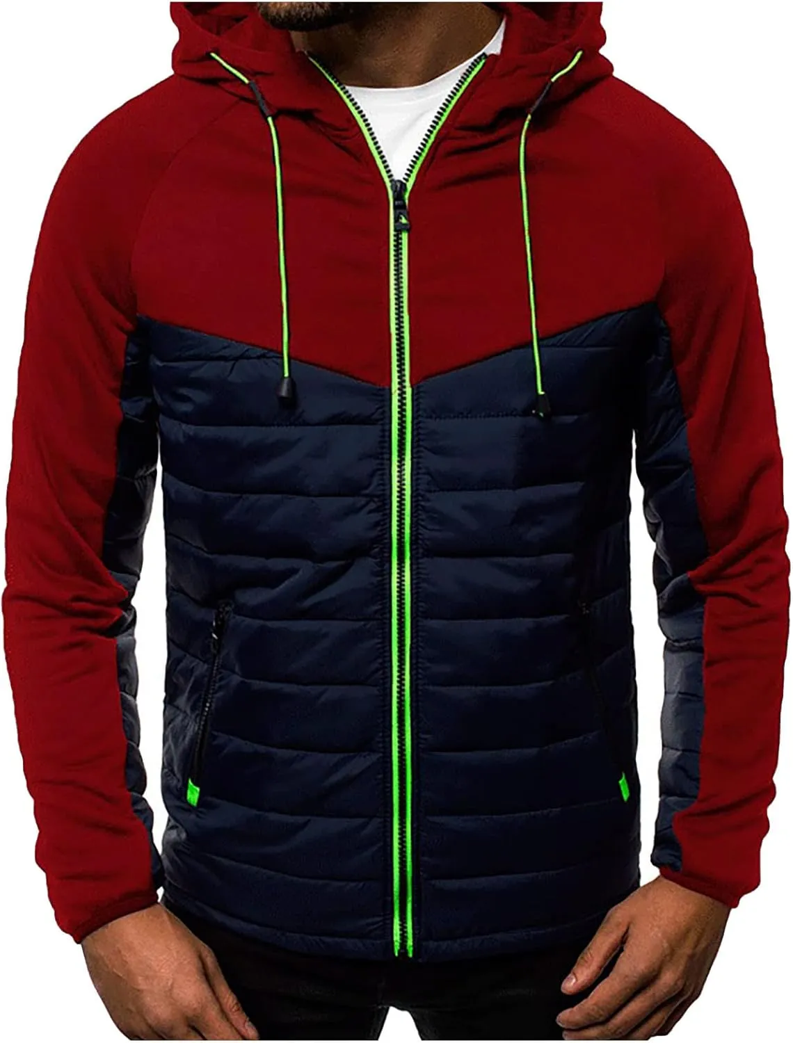 Ymosrh Mens Jackets Casual Camouflage Sports Sweatshirt Long Sleeve Zipper Hooded Jacket Coat Light Rain Jacket