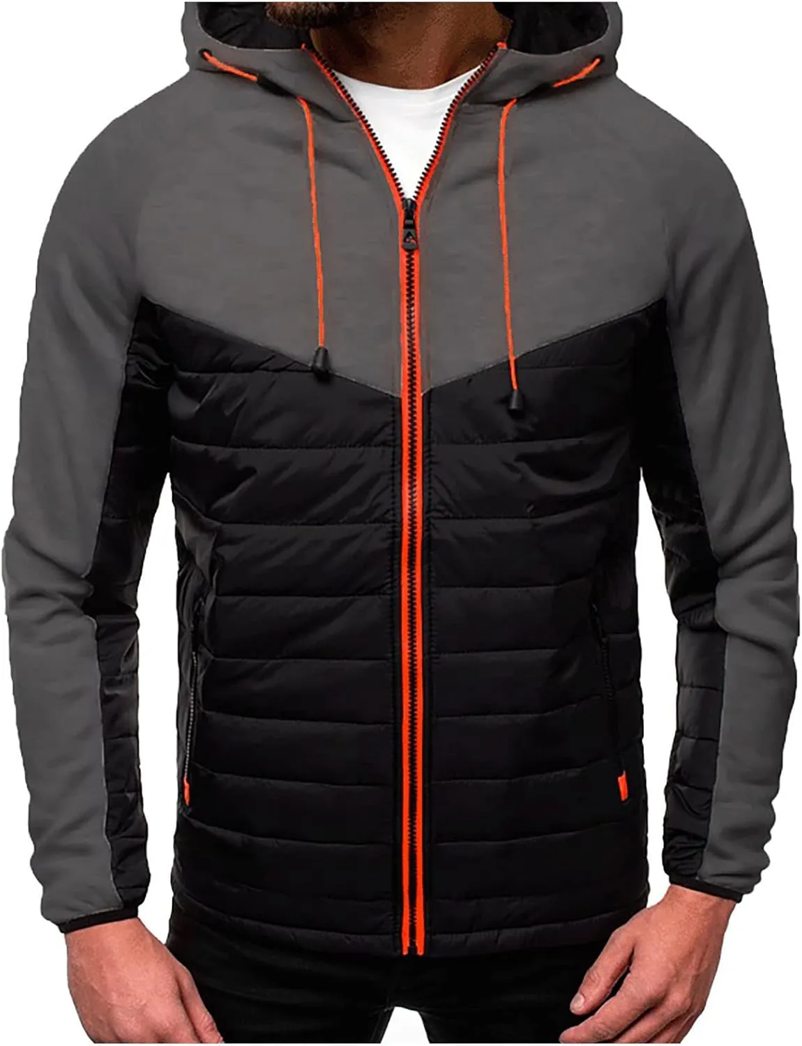 Ymosrh Mens Jackets Casual Camouflage Sports Sweatshirt Long Sleeve Zipper Hooded Jacket Coat Light Rain Jacket